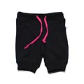 Minti Track Shorts Black with Hot Pink Cord
